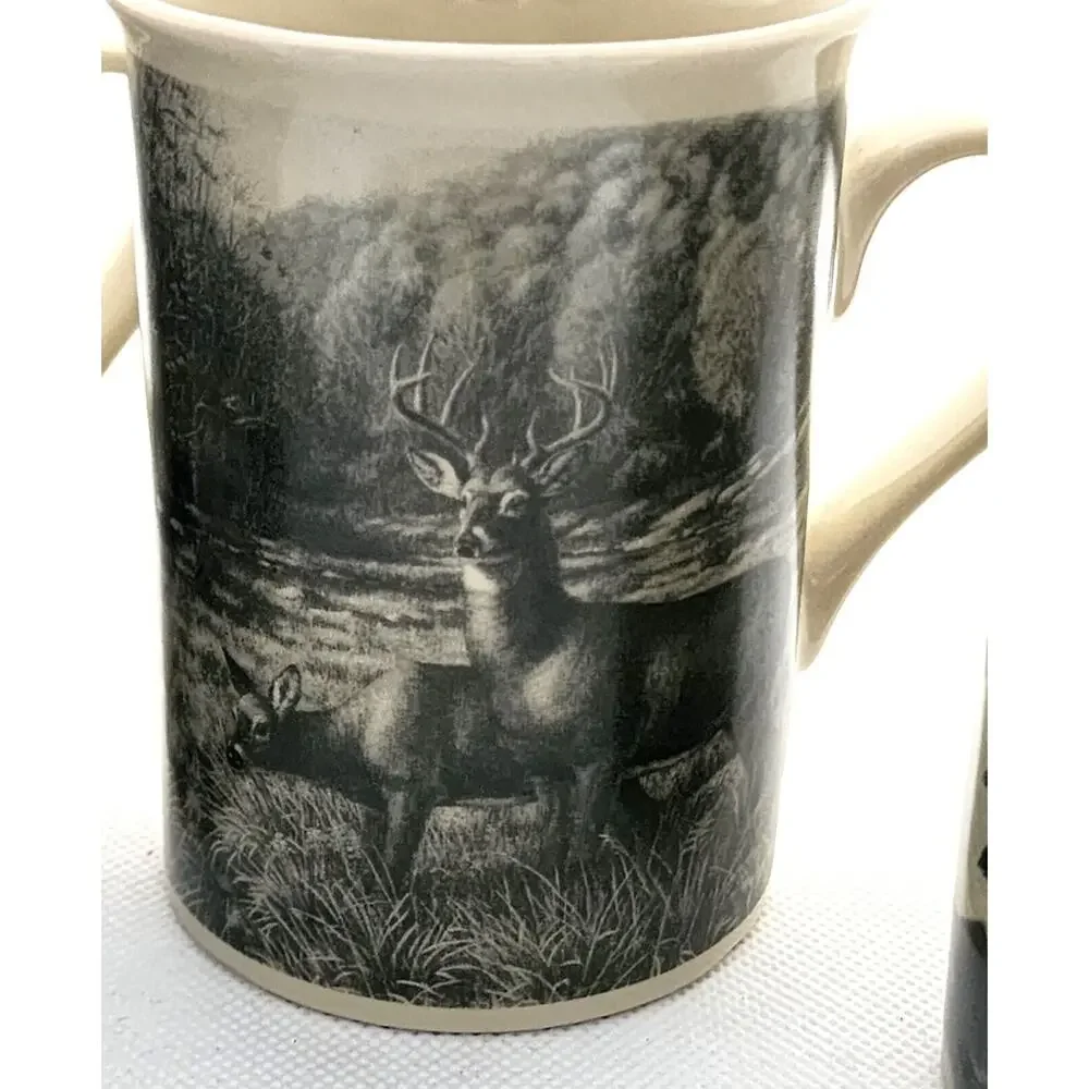 Cups/Mugs-Field & Stream-Vintage Look-Deer-Elk-Mallard-Wood Duck-8 oz-Set of 4 - Picture 10 of 16